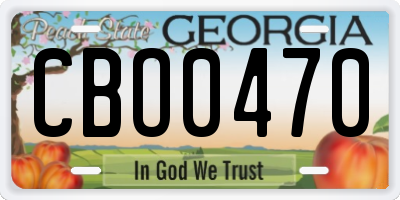 GA license plate CBO0470