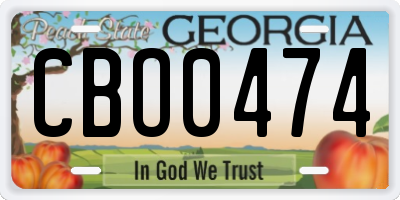 GA license plate CBO0474