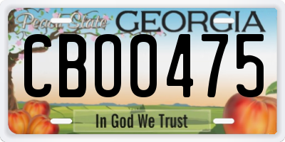 GA license plate CBO0475