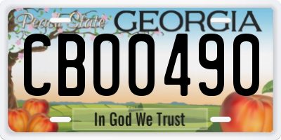 GA license plate CBO0490