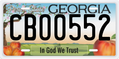 GA license plate CBO0552