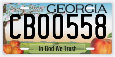GA license plate CBO0558