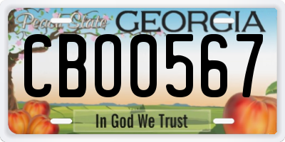 GA license plate CBO0567
