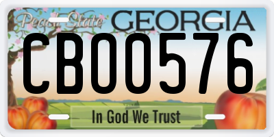 GA license plate CBO0576