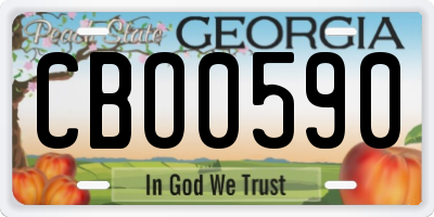 GA license plate CBO0590