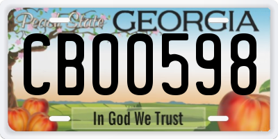 GA license plate CBO0598