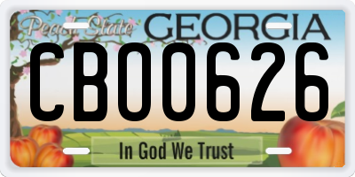 GA license plate CBO0626