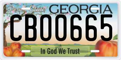 GA license plate CBO0665