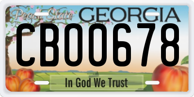 GA license plate CBO0678