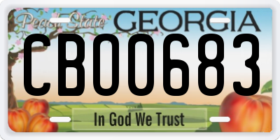 GA license plate CBO0683