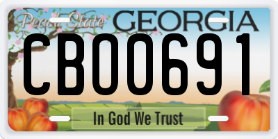 GA license plate CBO0691