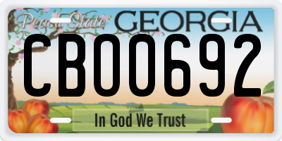 GA license plate CBO0692