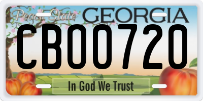 GA license plate CBO0720