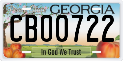 GA license plate CBO0722