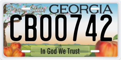 GA license plate CBO0742