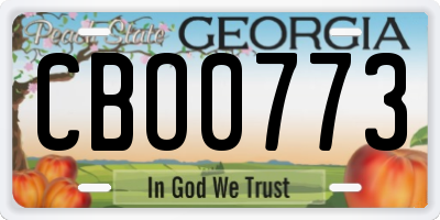 GA license plate CBO0773