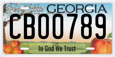 GA license plate CBO0789
