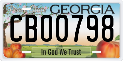 GA license plate CBO0798