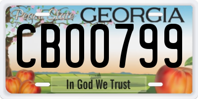GA license plate CBO0799