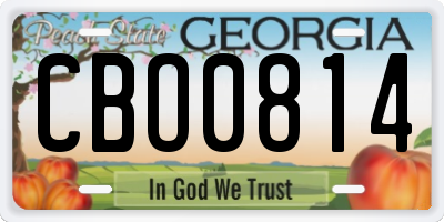 GA license plate CBO0814