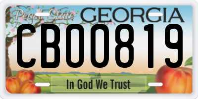 GA license plate CBO0819