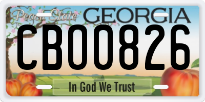 GA license plate CBO0826