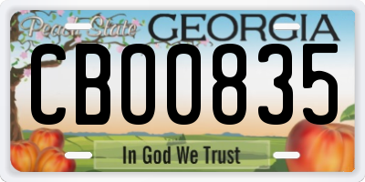 GA license plate CBO0835