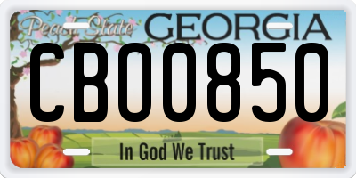 GA license plate CBO0850