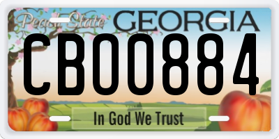 GA license plate CBO0884