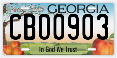 GA license plate CBO0903