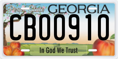 GA license plate CBO0910