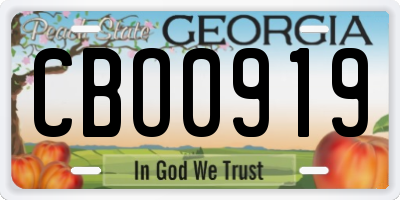 GA license plate CBO0919