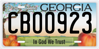 GA license plate CBO0923