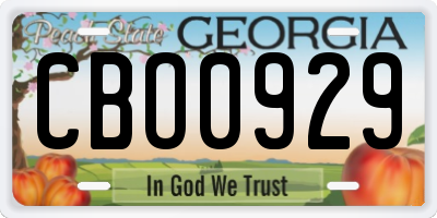 GA license plate CBO0929