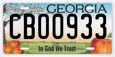 GA license plate CBO0933