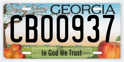 GA license plate CBO0937