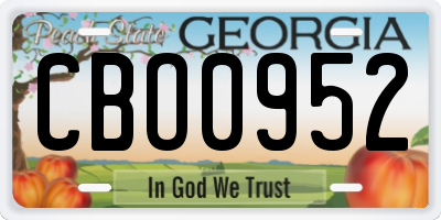GA license plate CBO0952