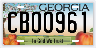 GA license plate CBO0961