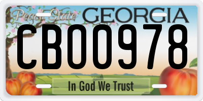 GA license plate CBO0978