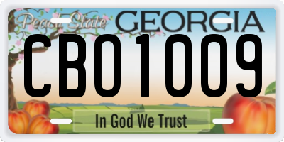 GA license plate CBO1009