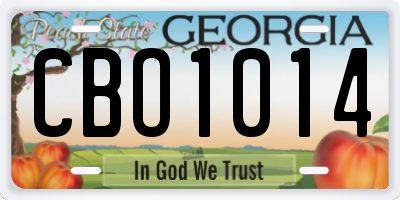 GA license plate CBO1014
