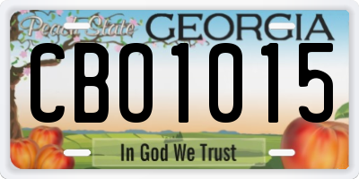 GA license plate CBO1015