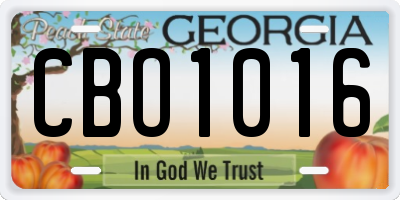 GA license plate CBO1016