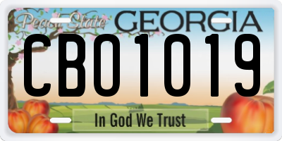 GA license plate CBO1019