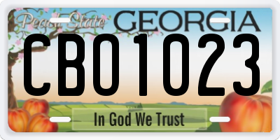 GA license plate CBO1023