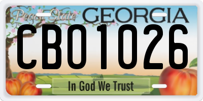 GA license plate CBO1026