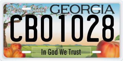 GA license plate CBO1028