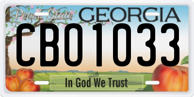 GA license plate CBO1033
