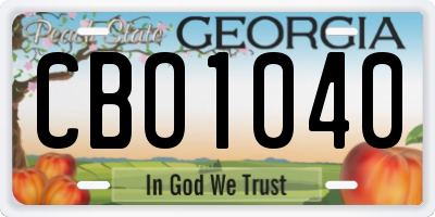 GA license plate CBO1040