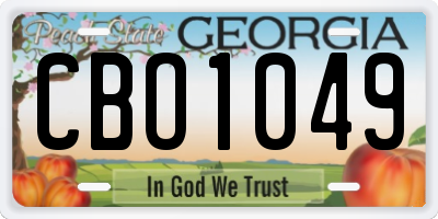GA license plate CBO1049
